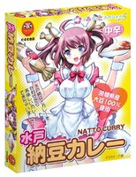 介錯がパッケージイラストを手がけた「水戸納豆カレー」。パッケージに描かれたキャラクターの名前は「なとか」だ。