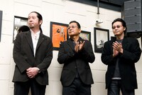 左から次原隆二、原哲夫、北条司。ノース・スターズ・ピクチャーズ取締役の3人。