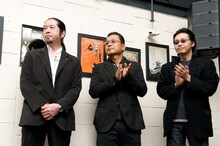 左から次原隆二、原哲夫、北条司。ノース・スターズ・ピクチャーズ取締役の3人。