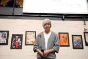 「CAFE ZENON」に飾られている絵画を手がけ、人生初ライブペインティングも行った井上文太。