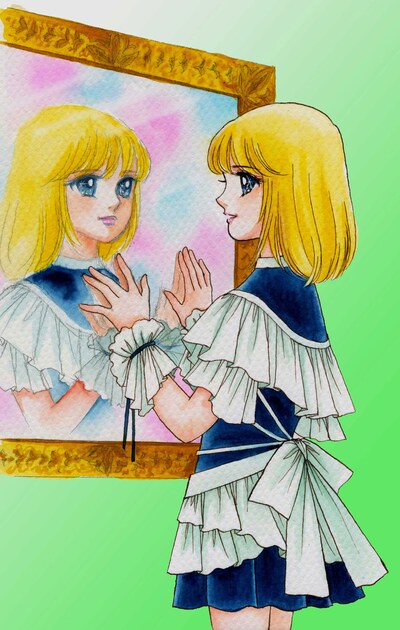 ポストカードに使用される、いがらしによるイラスト。