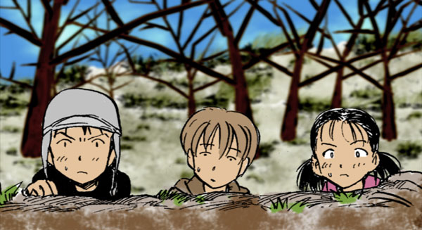 何かを覗く子どもたち。(c)うすた京介/集英社