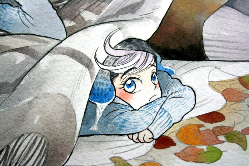 「乱と灰色の世界」カラーイラストの制作現場。