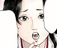 石井あゆみ「信長協奏曲」より、ヒロイン帰蝶。作者の石井は24歳の女性。しかしてその絵柄は、萌えとも乙女系とも断絶した独特の世界だ。