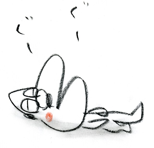 個展「ワシはもう寝る。」イメージイラスト。