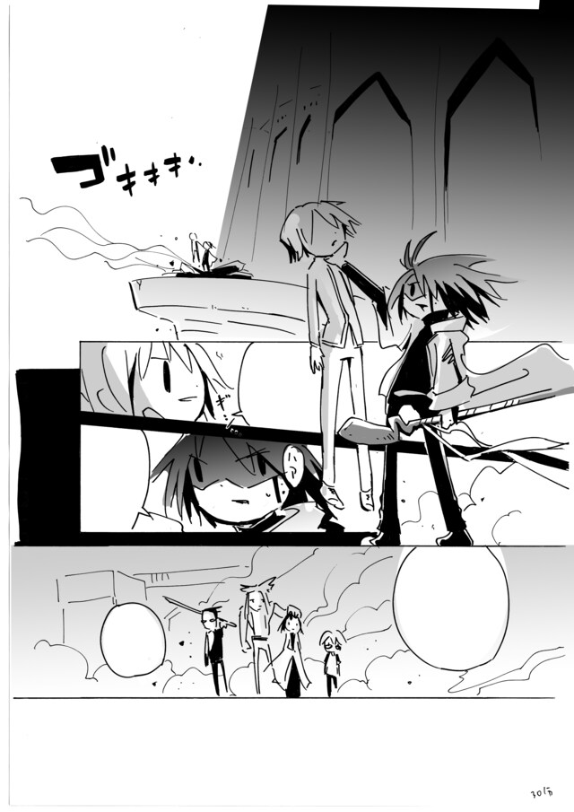 西島大介が30分で模写した赤松健「魔法先生ネギま!」の１ページ。