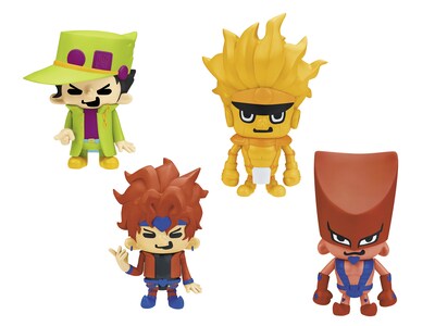 承太郎くん（左上）、スター・プラチナくん（右上）、ディオ様（左下）、ザ・ワールド様（右下）。(C)荒木 飛呂彦＆LUCKY LAND COMMUNICATIONS／集英社