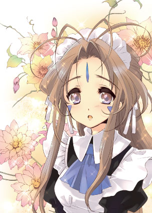 いとうのいぢが描いたベルダンディー。そのほか誌面には、ウルドやスクルド、森里螢一も登場しているぞ。