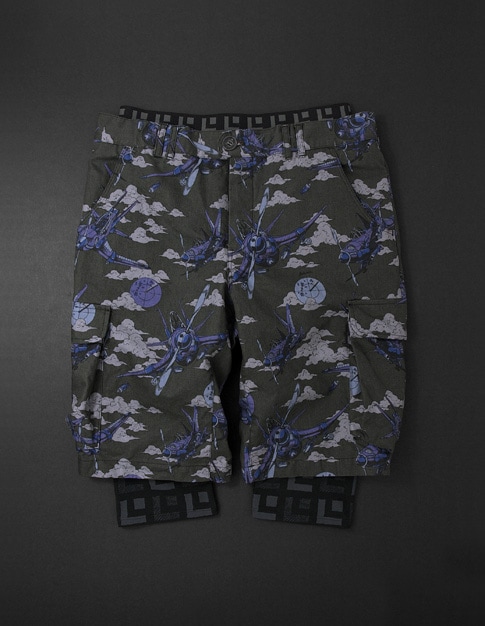 Aerosmith Narancia Ghirga Half Pants + 3/4 Leggings［black］。ハーフパンツにレギンスがセットされたレイヤードパンツ。