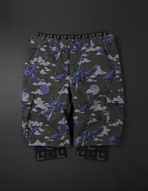 Aerosmith Narancia Ghirga Half Pants + 3/4 Leggings［black］。ハーフパンツにレギンスがセットされたレイヤードパンツ。