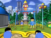 公園や街、幼稚園での演出が展開する「公園」ステージ。(C)楳図かずお／小学館