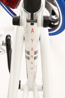 「AYANAMI」と描かれたシートチューブ裏。撮影：花渕浩二