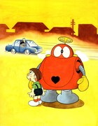 石ノ森章太郎複製原画「がんばれ!!ロボコン」。（C）石森章太郎プロ