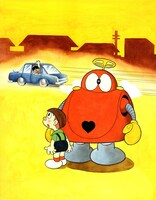 石ノ森章太郎複製原画「がんばれ!!ロボコン」。（C）石森章太郎プロ