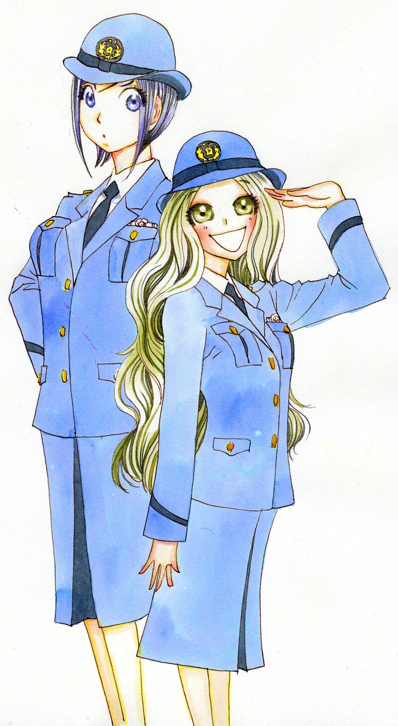 西炯子の新連載「ふわふわポリス 昼ヶ谷駅前交番始末記」カット。(C)西炯子／小学館