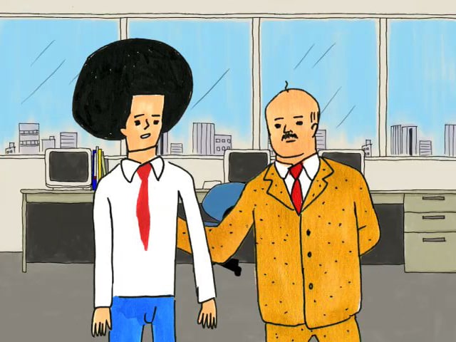 「メカ☆アフロくん＜Yubari Version＞」のひとコマ。(C)2010 CREATIVE AXA