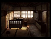 美術ボード「梅造」の店、店内（夕）。(C)2010 オノ・ナツメ／小学館・さらい屋五葉製作委員会