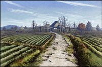 「さらい屋五葉」美術ボード。「田舎道（昼）」。(C)2010 オノ・ナツメ／小学館・さらい屋五葉製作委員会