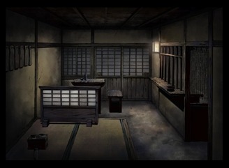 「さらい屋五葉」美術ボード。「梅の店店内（夜）」。(C)2010 オノ・ナツメ／小学館・さらい屋五葉製作委員会