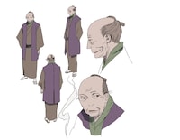 「さらい屋五葉」より、初公開されたご隠居の設定画。「(C)2010 オノ・ナツメ／小学館・さらい屋五葉製作委員会