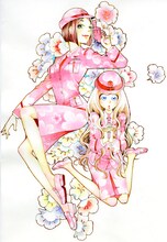 4月号からスタートする西炯子の新連載「ふわふわポリス　比留ヶ谷駅前交番始末記」カット。