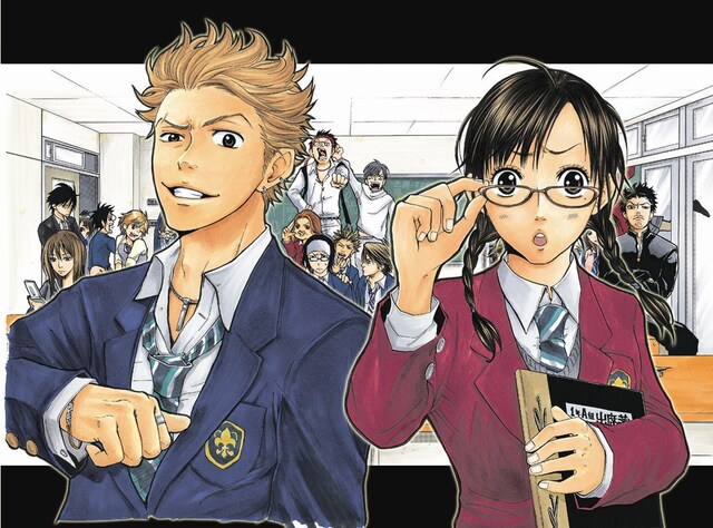 吉河美希「ヤンキー君とメガネちゃん」カット。成宮と里依紗がどんなドラマを繰り広げるのか、期待が高まる。（c）吉河美希／講談社「週刊少年マガジン」