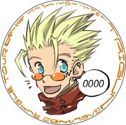 対面販売の購入特典、特製イラストカンバッジ。(C)内藤泰弘／少年画報社・トライガン製作委員会