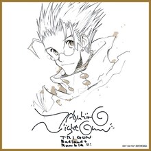 前売り券の劇場購入特典となる描き下ろし色紙「ヴァッシュVer.」。(C)内藤泰弘／少年画報社・トライガン製作委員会