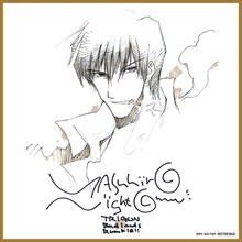 前売り券の劇場購入特典となる描き下ろし色紙「ウルフウッドVer.」。(C)内藤泰弘／少年画報社・トライガン製作委員会