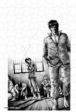 週刊ビッグコミックスピリッツ30周年ミニパズル第2弾「RAINBOW 二舎六房の七人」見本。(C)安部譲二・柿崎正澄/小学館