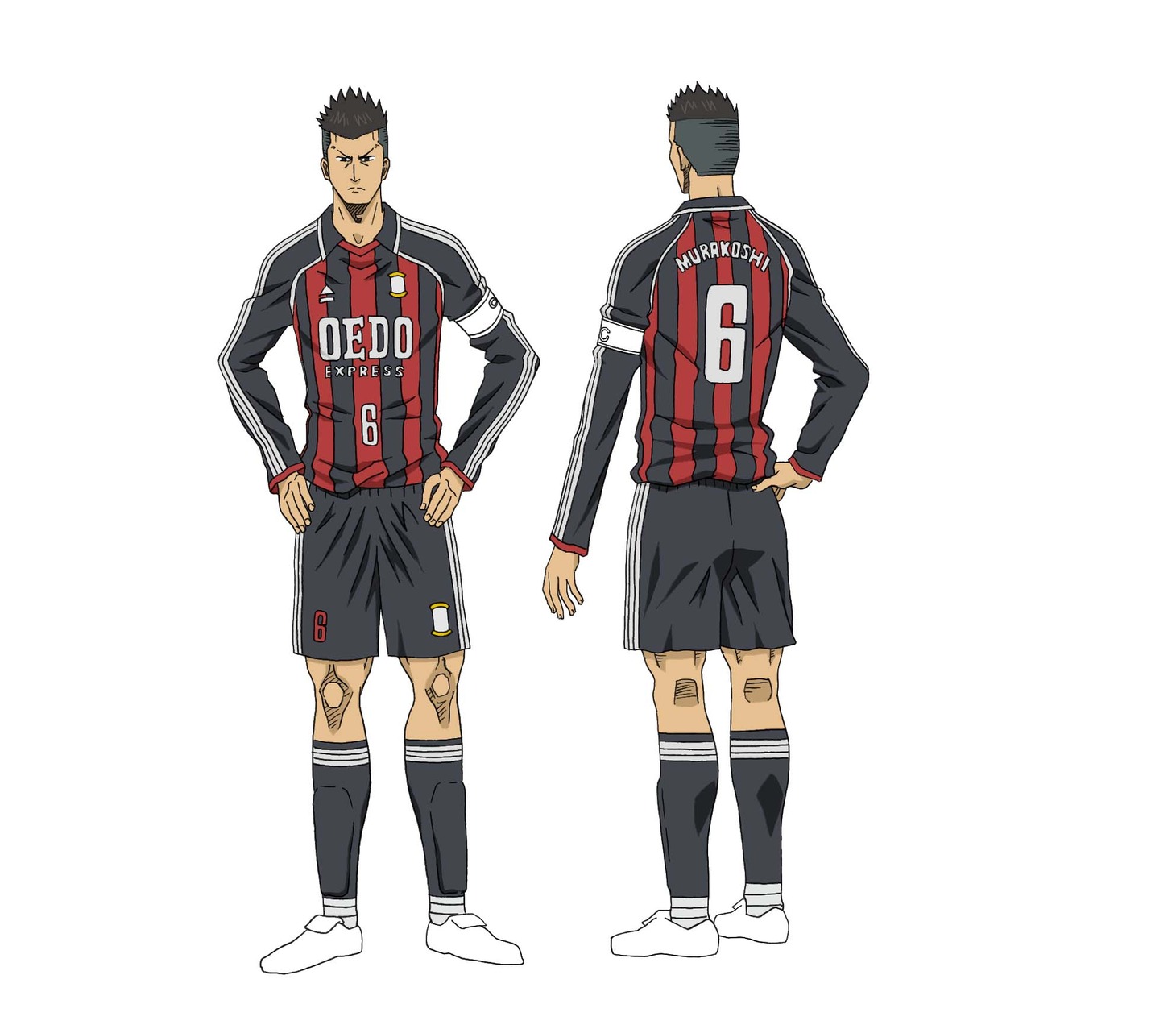 村越のキャラクター設定画、全身。（C）ツジトモ・綱本将也・講談社／NHK・総合ビジョン