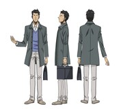 後藤のキャラクター設定画、全身。(C)ツジトモ・綱本将也・講談社/NHK・総合ビジョン