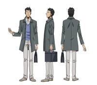 後藤のキャラクター設定画、全身。（C）ツジトモ・綱本将也・講談社／NHK・総合ビジョン