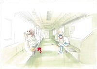 「東京無印女子物語」カバーイラスト。イラストのテーマは、「楽しかった遊びの後、始発で帰るときにふとした淋しさを感じている女の子」とのこと。