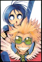 書店のクジで当たる、4等の特製消しゴムに使用される「超人学園」のイラスト。