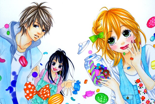 紺野りさによる新連載「片恋ドロップス」扉絵。