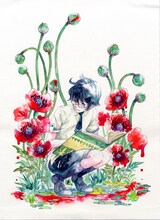 びっけ「赤の世界」カット。