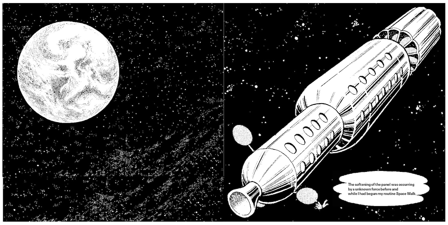 Jeff Mills「The Occurrence」のライナーノーツの一部。手塚治虫「火の鳥 望郷編」より。（c）Tezuka Productions