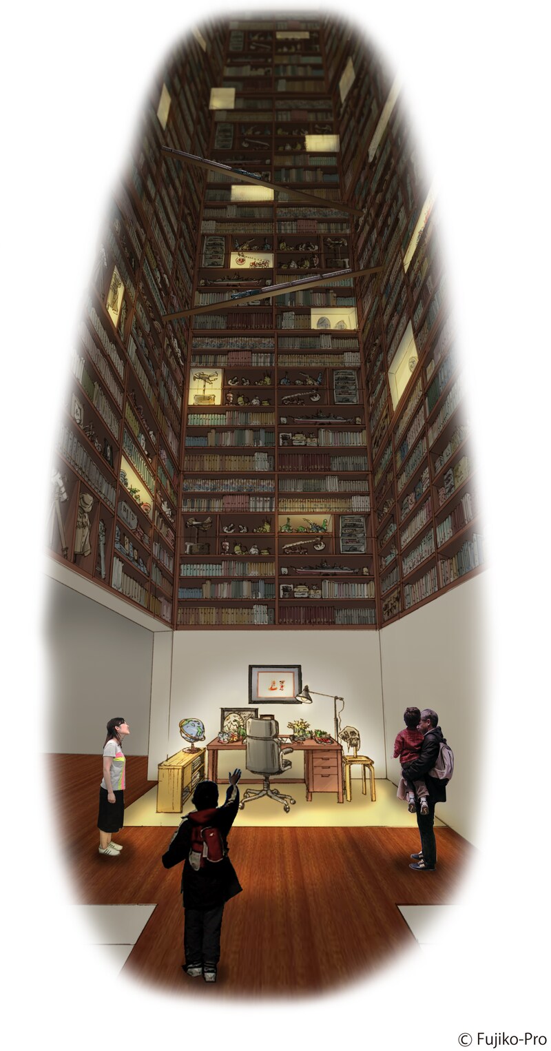 「先生の部屋」では、藤子が愛用した机を忠実に再現。※現時点でのイメージ