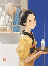 カサハラテツローが描いた「さらい屋五葉」トリビュートイラスト。(C)カサハラテツロー／小学館　IKKI