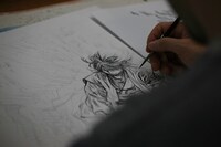 「バガボンド」は、筆を使用して執筆されている。　（c）I.T. PLANNING