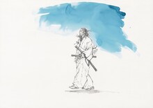 井上雄彦描き下ろしの「Chaski Sandal×I.T.」イメージイラスト。