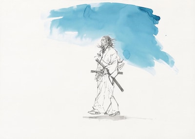 井上雄彦描き下ろしの「Chaski Sandal×I.T.」イメージイラスト。