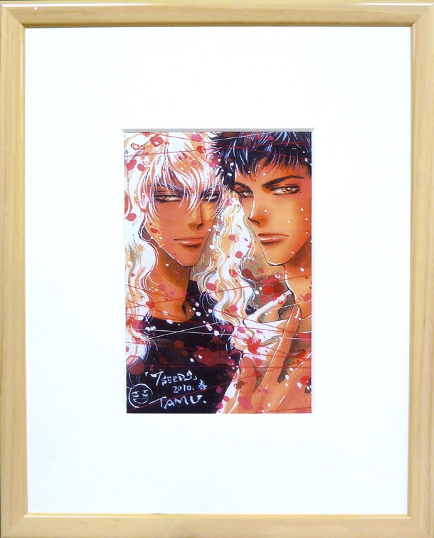 描き下ろし複製原画は額装して送られる。