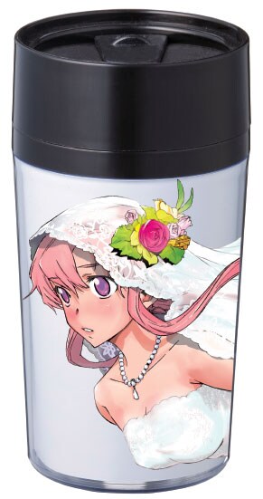 プレゼント賞品のタンブラーは「痛（イタ）ンブラー」と命名。画像はえすのサカエ「未来日記」。※賞品は製作途中のため画像とは異なる場合があります