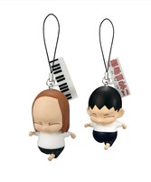 （左）おねい（よろこび顔）+ピアノ鍵盤マスコット、（右）純一郎（よろこび顔）+「ご姉弟物語」タイトルマスコット　（C）安達哲・講談社/テレビ朝日・シンエイ・ADK