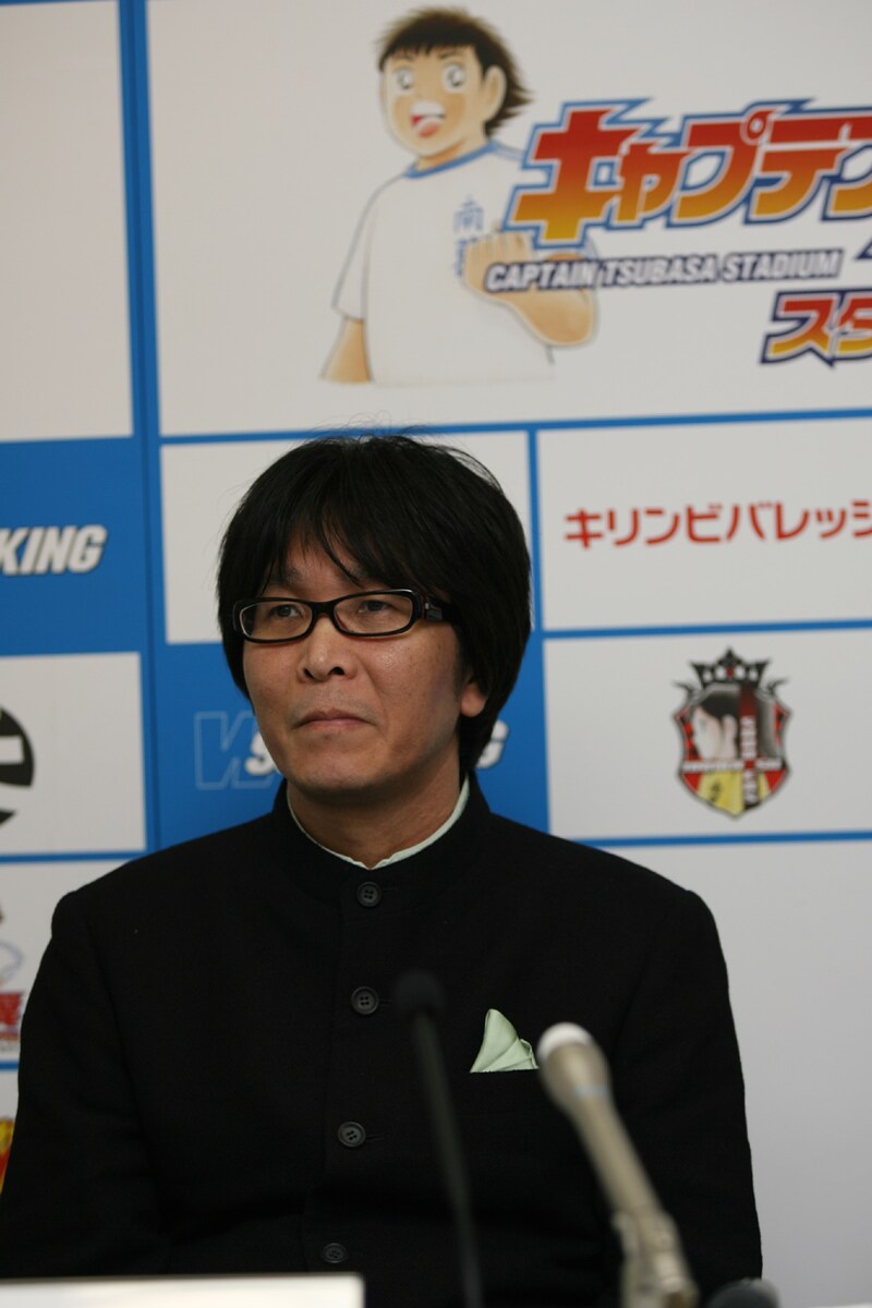 高橋陽一。写真は4月30日に行われた「キャプテン翼スタジアム」記者発表時のもの。