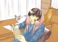 展示予定の「片桐くん家に猫がいる」カラーイラスト。(C)吉川景都 2009