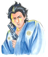「幕末ヤンキー龍（RYO）」カット。メリケンのヤンキー魂に呼応した「野ん奇異者」龍馬が、ジャパンの未来を切り開くぜよ。