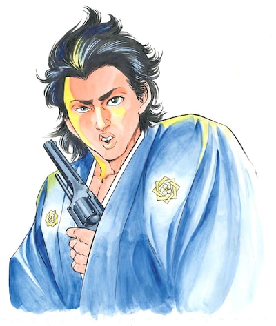 「幕末ヤンキー龍（RYO）」カット。メリケンのヤンキー魂に呼応した「野ん奇異者」龍馬が、ジャパンの未来を切り開くぜよ。